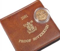 1981 GOLD PROOF FULL SOVEREIGN at Ross's Online Art Auctions