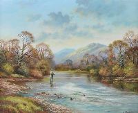 ON THE RIVER GARVE by Wendy Reeves at Ross's Online Art Auctions