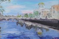 THE CUSTOM HOUSE & THE LIFFEY, DUBLIN by Marie Carroll at Ross's Online Art Auctions