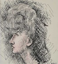 PORTRAIT OF A WOMAN by Daniel O'Neill at Ross's Online Art Auctions