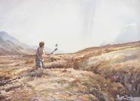 DIGGING TURF IN THE GLENS by Bobbie Anderson at Ross's Online Art Auctions