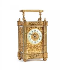 VICTORIAN BRASS CARRIAGE CLOCK at Ross's Online Art Auctions