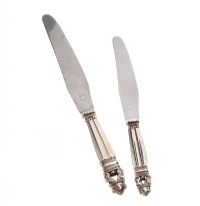 TWO GEORG JENSEN SILVER HANDLED KNIVES at Ross's Online Art Auctions