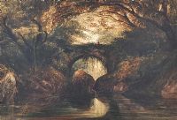 OLD STONE BRIDGE OVER THE RIVER by Andrew Nicholl RHA at Ross's Online Art Auctions