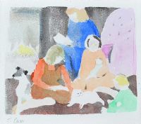 FAMILY INTERIOR by Tom Carr HRHA HRUA at Ross's Online Art Auctions
