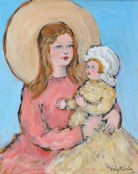 GIRL WITH A DOLL by Gladys Maccabe HRUA at Ross's Online Art Auctions