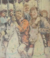 CHILDREN ON THE CAROUSEL by William Conor RHA RUA at Ross's Online Art Auctions