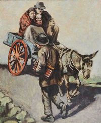 THE DONKEY CART by William Conor RHA RUA at Ross's Online Art Auctions