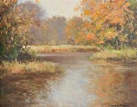 AUTUMN, RIVER LAGAN by Maurice Canning Wilks ARHA RUA at Ross's Online Art Auctions