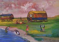 THE TRAVELLERS CAMP by James Bingham at Ross's Online Art Auctions