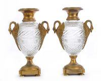 PAIR OF RUSSIAN ORMOLU MOUNTED CUT GLASS VASES at Ross's Online Art Auctions