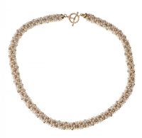 14CT GOLD AND SEED PEARL WOVEN NECKLACE at Ross's Online Art Auctions