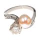 ART DECO 18CT GOLD PEARL AND DIAMOND CROSSOVER RING at Ross's Online Art Auctions