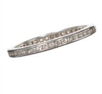 ENGRAVED PLATINUM AND DIAMOND FULL-ETERNITY BAND at Ross's Online Art Auctions