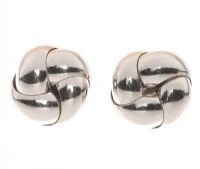 9CT WHITE GOLD KNOT EARRINGS at Ross's Online Art Auctions