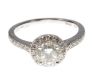 18CT WHITE GOLD DIAMOND SOLITAIRE HALO RING at Ross's Online Art Auctions