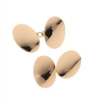 9CT GOLD LINKED CUFFLINKS at Ross's Online Art Auctions