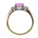 18CT GOLD FANCY PINK SAPPHIRE AND DIAMOND THREE STONE RING at Ross's Online Art Auctions