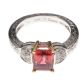 18CT WHITE GOLD PINK TOURMALINE AND DIAMOND RING at Ross's Online Art Auctions