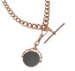 9CT ROSE GOLD CHAIN WITH HARDSTONE-SET FOB PENDANT at Ross's Online Art Auctions