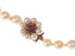 CULTURED PEARL NECKLACE WITH GARNET AND PEARL BOX CLASP at Ross's Online Art Auctions