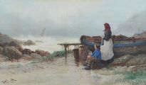 WAITING FOR THE BOATS by Richard Harry Carter at Ross's Online Art Auctions