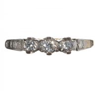 18CT GOLD, PLATINUM AND DIAMOND THREE STONE RING at Ross's Online Art Auctions