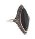 STERLING SILVER ONYX AND MARCASITE RING at Ross's Online Art Auctions