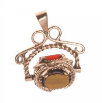 9CT ROSE GOLD SWIVEL FOB at Ross's Online Art Auctions