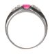 18CT WHITE GOLD RUBY AND DIAMOND RING BY DONNA ORO at Ross's Online Art Auctions