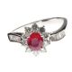 18CT WHITE GOLD DIAMOND AND RUBY CLUSTER RING at Ross's Online Art Auctions