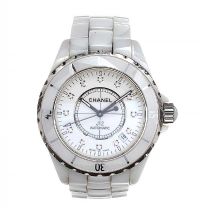 CHANEL 'J12' CERAMIC AND STAINLESS STEEL LADY'S WRIST WATCH at Ross's Online Art Auctions