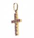 9CT GOLD CROSS PENDANT SET WITH RUBIES at Ross's Online Art Auctions