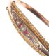 ANTIQUE 9CT ROSE GOLD RUBY AND PEARL BANGLE at Ross's Online Art Auctions