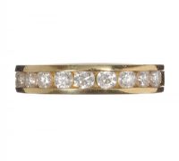 18CT GOLD AND DIAMOND HALF-ETERNITY RING at Ross's Online Art Auctions