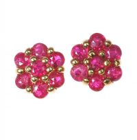 9CT GOLD RUBY CLUSTER EARRINGS at Ross's Online Art Auctions
