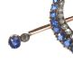 9CT ROSE GOLD SAPPHIRE, SEED PEARL AND DIAMOND CRESCENT BAR BROOCH at Ross's Online Art Auctions