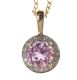 9CT GOLD AMETHYST AND DIAMOND PENDANT AND CHAIN at Ross's Online Art Auctions