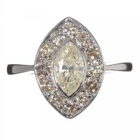 DIAMOND-SET MARQUISE RING IN 18CT WHITE GOLD at Ross's Online Art Auctions