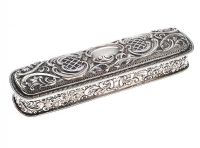 EDWARDIAN STERLING SILVER LONG LIDDED DISH at Ross's Online Art Auctions
