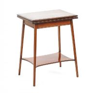 EDWARDIAN TURN OVER LEAF CARD TABLE at Ross's Online Art Auctions