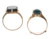 SET OF TWO 9CT GOLD HARDSTONE RINGS at Ross's Online Art Auctions