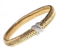 18CT GOLD AND DIAMOND WOVEN LINK BRACELET at Ross's Online Art Auctions