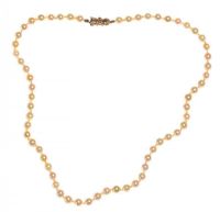 STRAND OF CULTURED PEARLS WITH 9CT GOLD CATCH at Ross's Online Art Auctions
