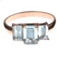 9CT ROSE GOLD AQUAMARINE THREE STONE RING at Ross's Online Art Auctions