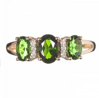 9CT GOLD DIOPSIDE AND DIAMOND RING at Ross's Online Art Auctions