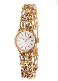 OMEGA 9CT GOLD LADY'S WRIST WATCH WITH BOX at Ross's Online Art Auctions