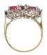 18CT GOLD RUBY AND DIAMOND BOAT CLUSTER RING at Ross's Online Art Auctions