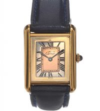 MUST DE CARTIER GOLD-PLATED STERLING SILVER-CASED LADY'S WRIST WATCH at Ross's Online Art Auctions