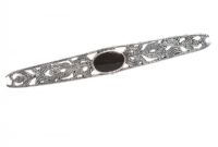 STERLING SILVER AND ONYX BROOCH at Ross's Online Art Auctions